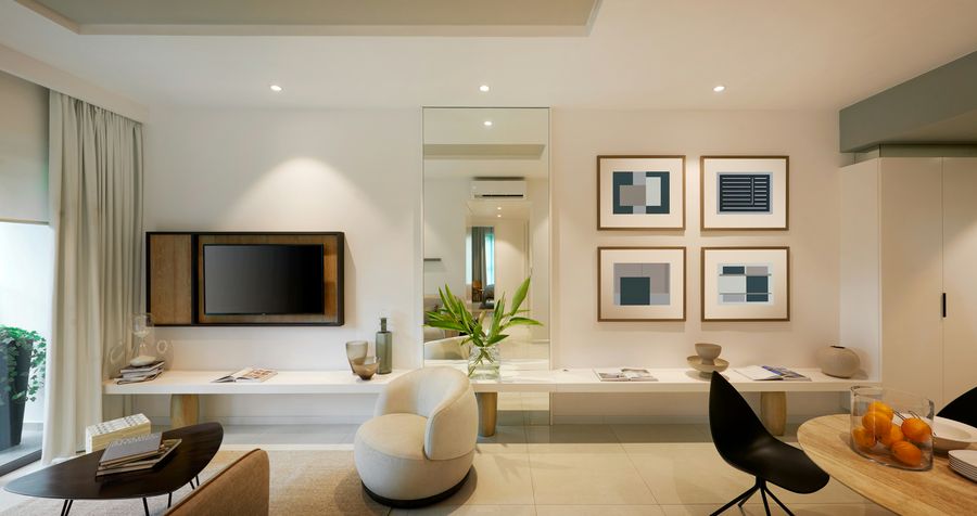 Imagen referencial: living moderno de un departamento